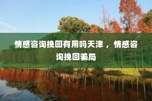 情感咨询挽回有用吗天津 ，情感咨询挽回骗局