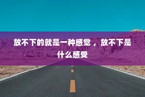 放不下的就是一种感觉 ，放不下是什么感受