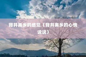 背井离乡的感觉（背井离乡的心情说说）