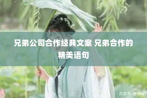 兄弟公司合作经典文案 兄弟合作的精美语句