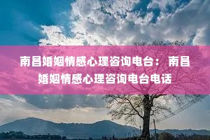 南昌婚姻情感心理咨询电台： 南昌婚姻情感心理咨询电台电话